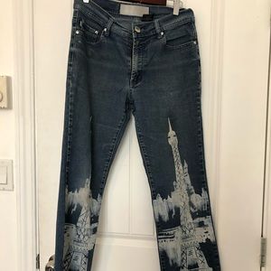 Vtg 90’s Jeans Eiffel Tower petite 7/8 flare